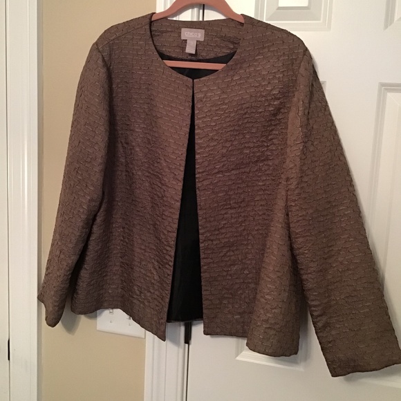Chico’s textured brown jacket, size XL - Picture 2 of 5
